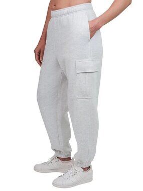 Tuff Women's Fleece Cargo Jogger Gray Size Large